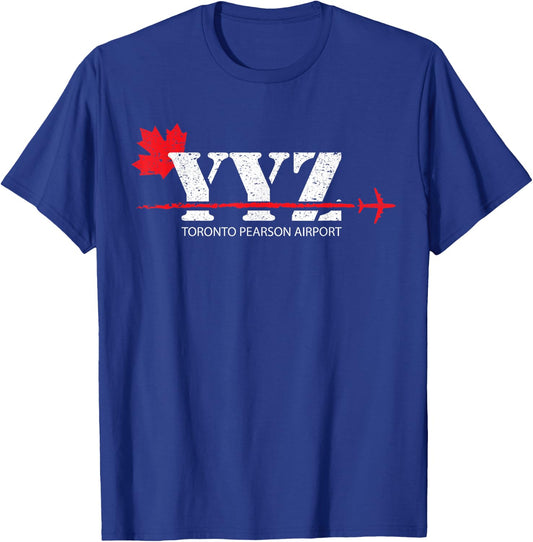 Retro Vintage Toronto YYZ Maple Leaf Airport Code T-Shirt - T-Shirt | Royal