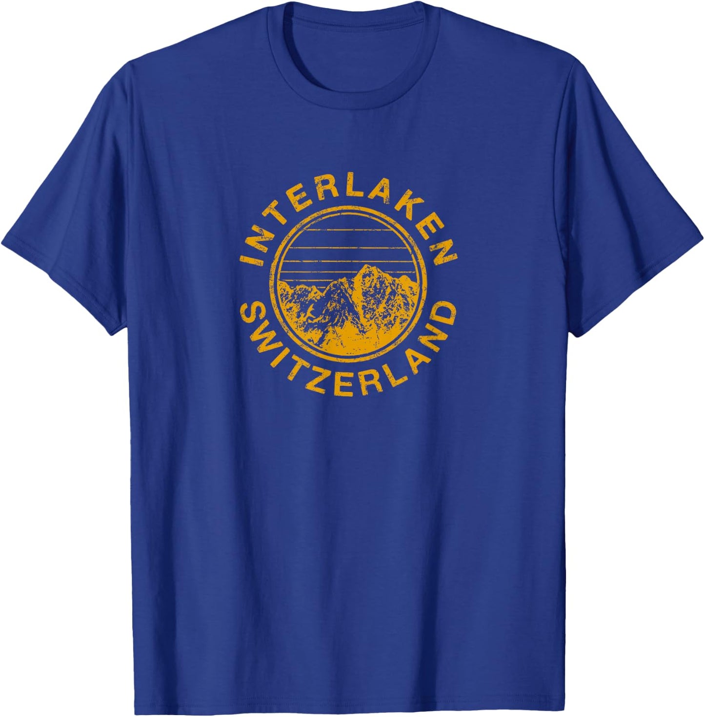 Interlaken Switzerland Swiss Retro Ski Vintage T-Shirt - T-Shirt | Royal