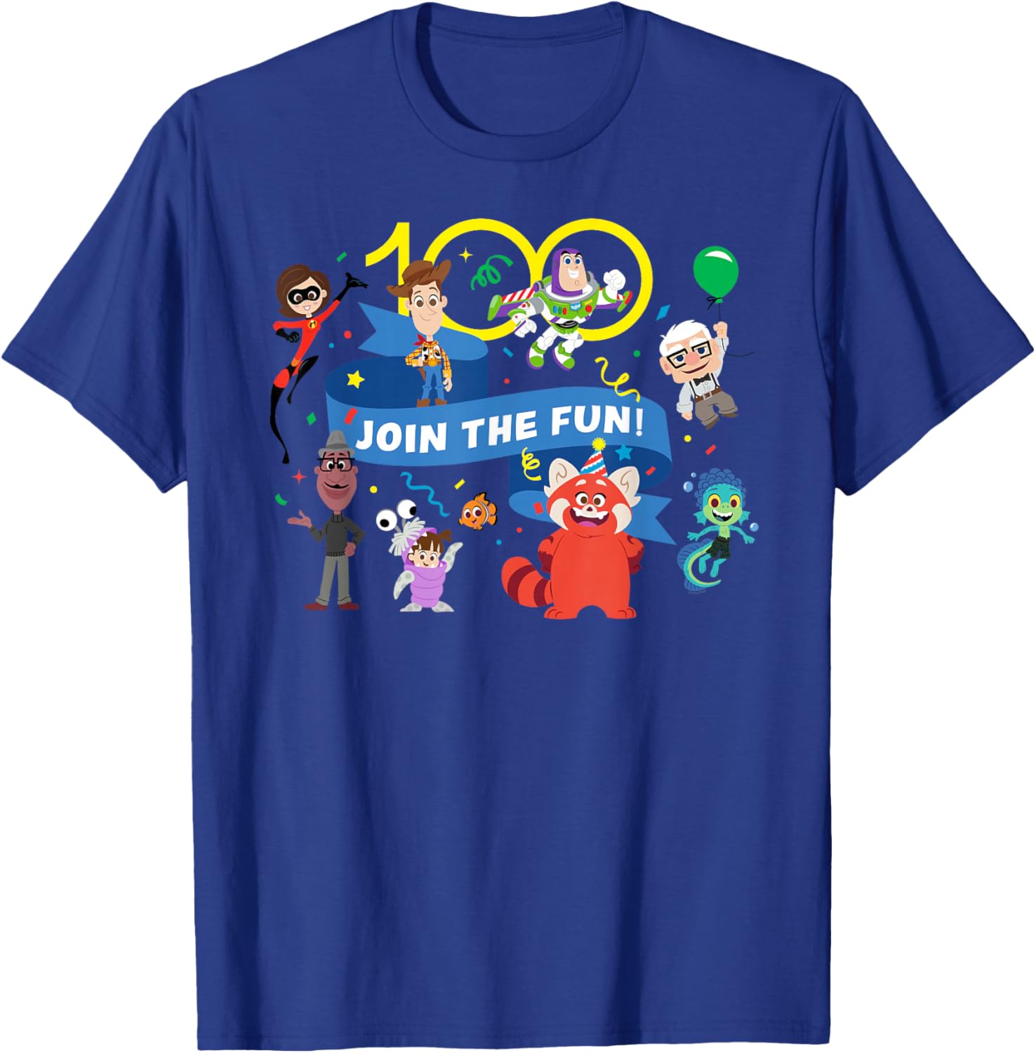 Disney 100 Pixar Join the Fun Anniversary D100 T-Shirt - T-Shirt | Royal