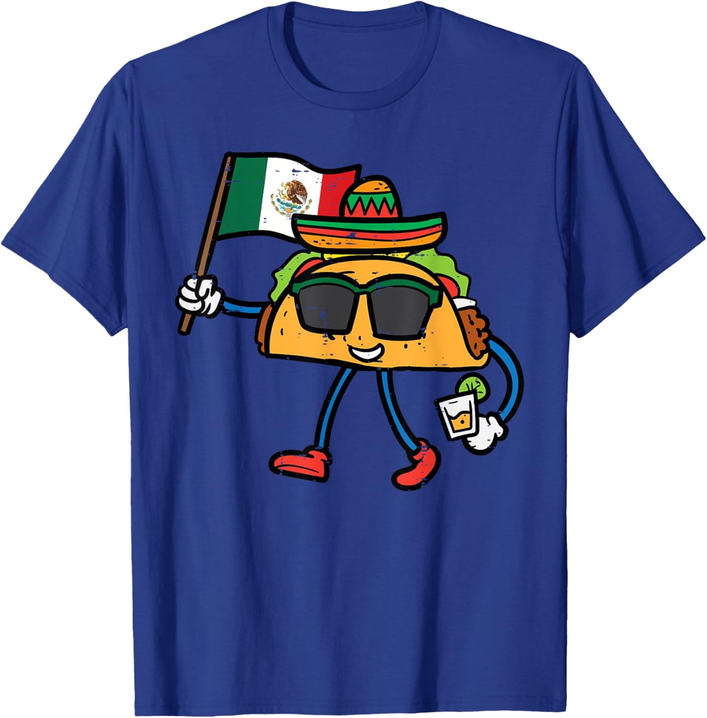 Taco Mexico Flag Cinco De Mayo Mexican Independence Day T-Shirt - T-Shirt | Royal