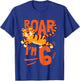 Kids Tiger 6th Birthday Jungle Party Tiger Age 6 Wild Animal T-Shirt - T-Shirt | Royal