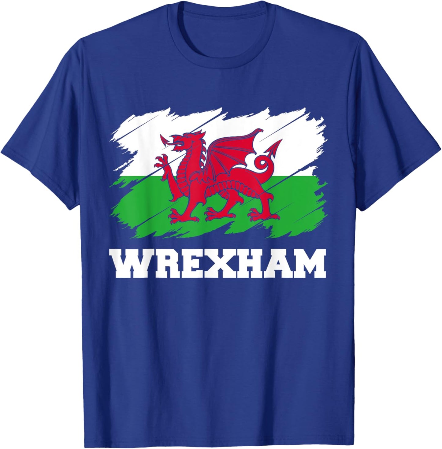 Wrexham Wales City Cymru, Welsh Flag Dragon T-Shirt - T-Shirt | Royal