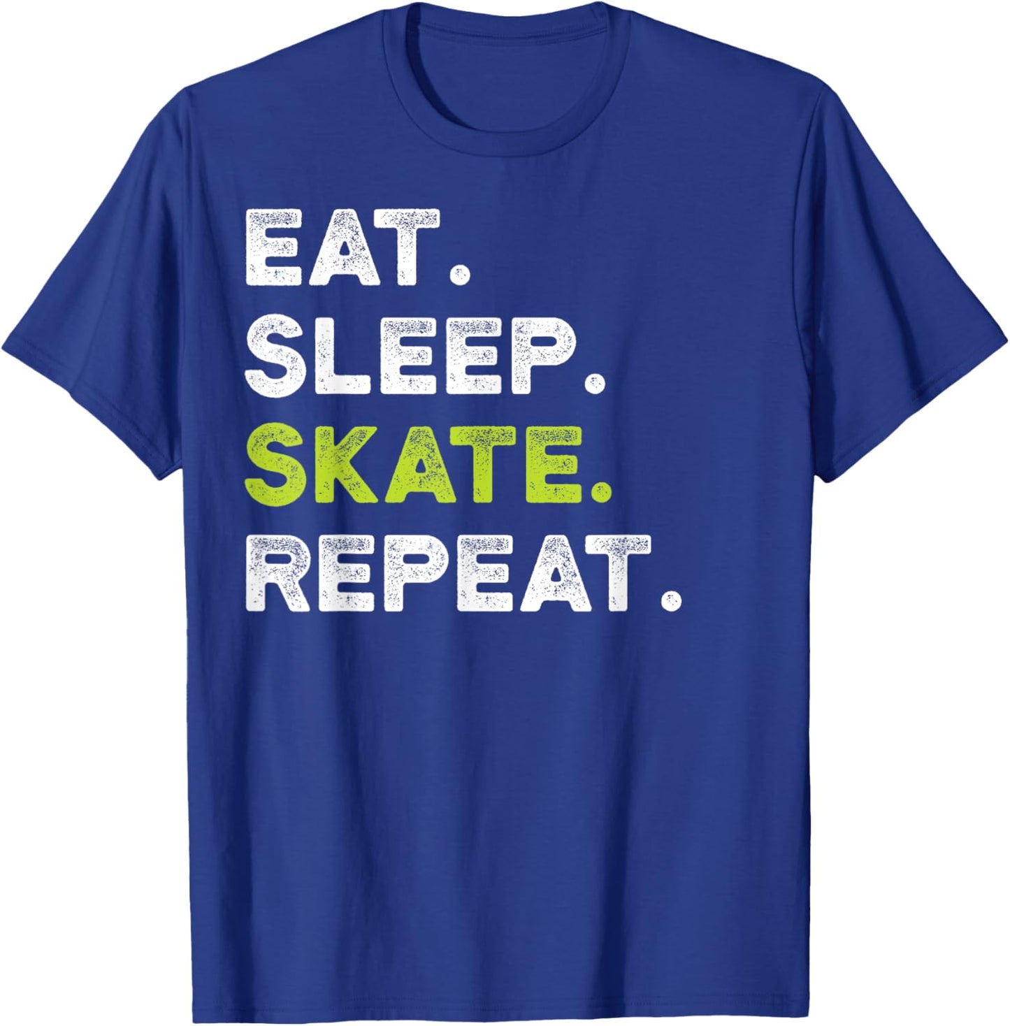 Eat Sleep Skate Repeat Skating Skater Ice Roller Funny Retro T-Shirt - T-Shirt | Royal