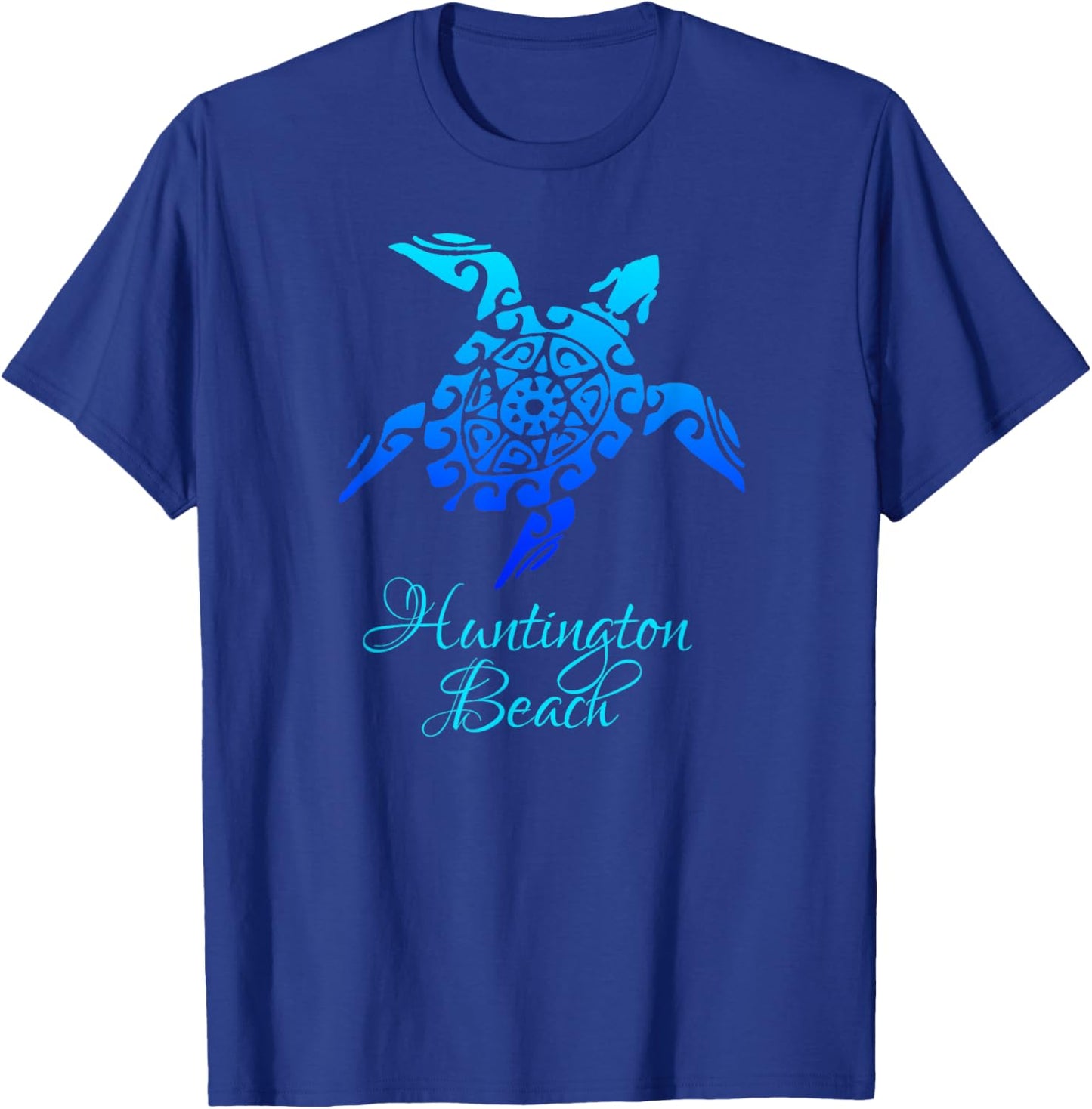 Huntington Beach, California Vintage Retro Tribal Sea Turtle Women Girls Kids T-Shirt - T-Shirt | Royal