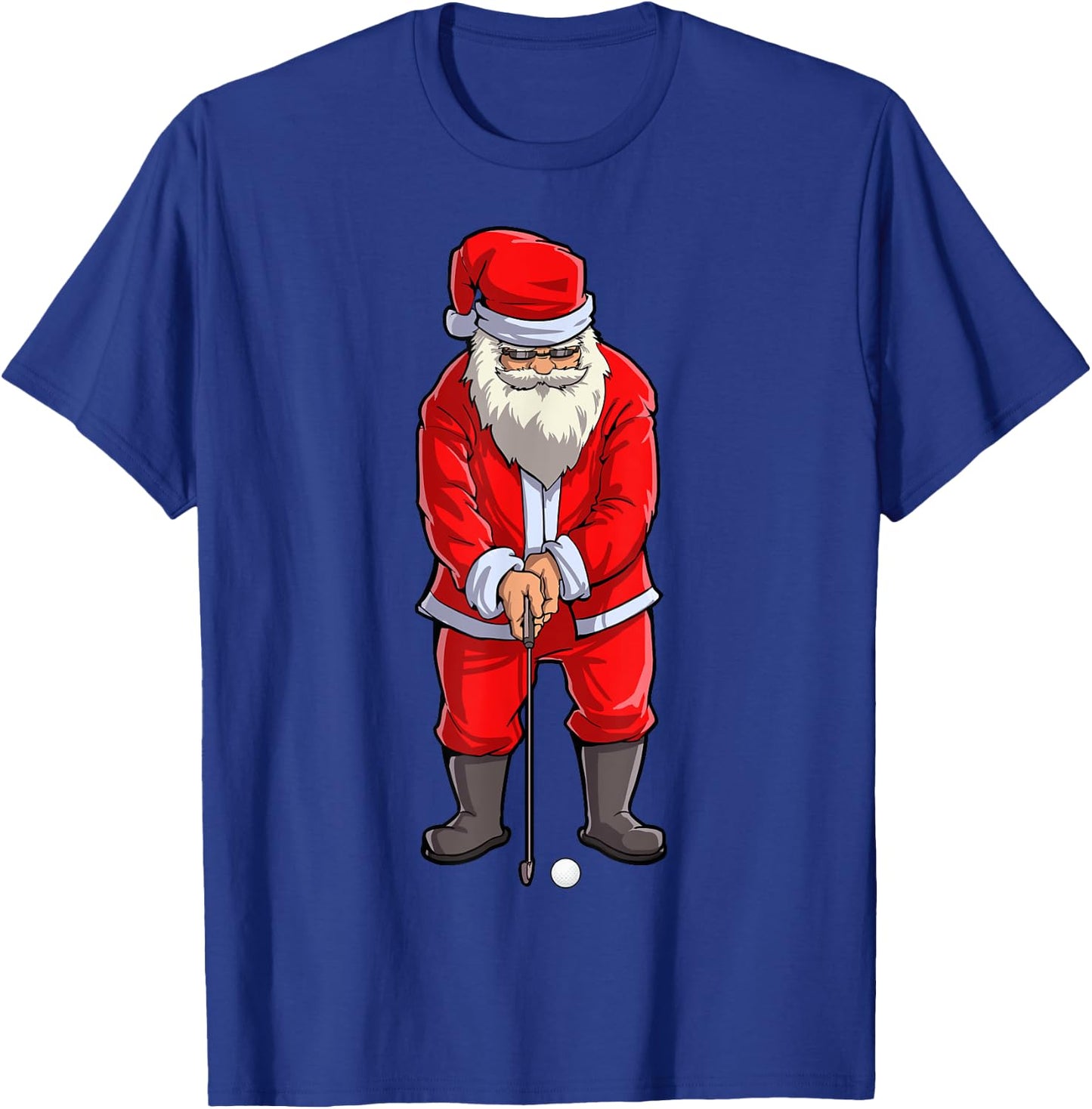Santa Golf Club And Ball Sport Christmas Boys Golfer Golfing T-Shirt - T-Shirt | Royal