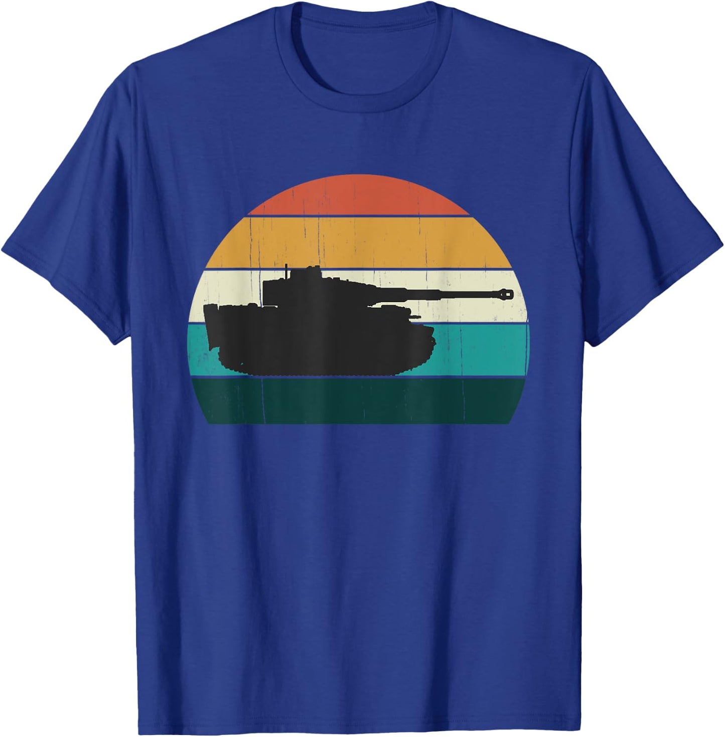Vintage Tiger Tank - World War 2 (WW2) History Retro Sunset T-Shirt - T-Shirt | Royal