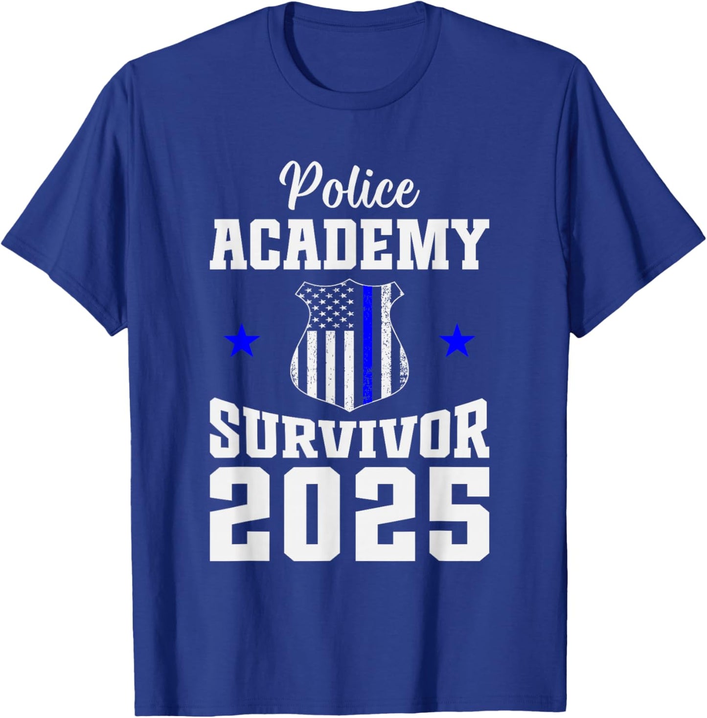 Police Academy Survivor 2025 Graduation Police School T-Shirt - T-Shirt | Royal