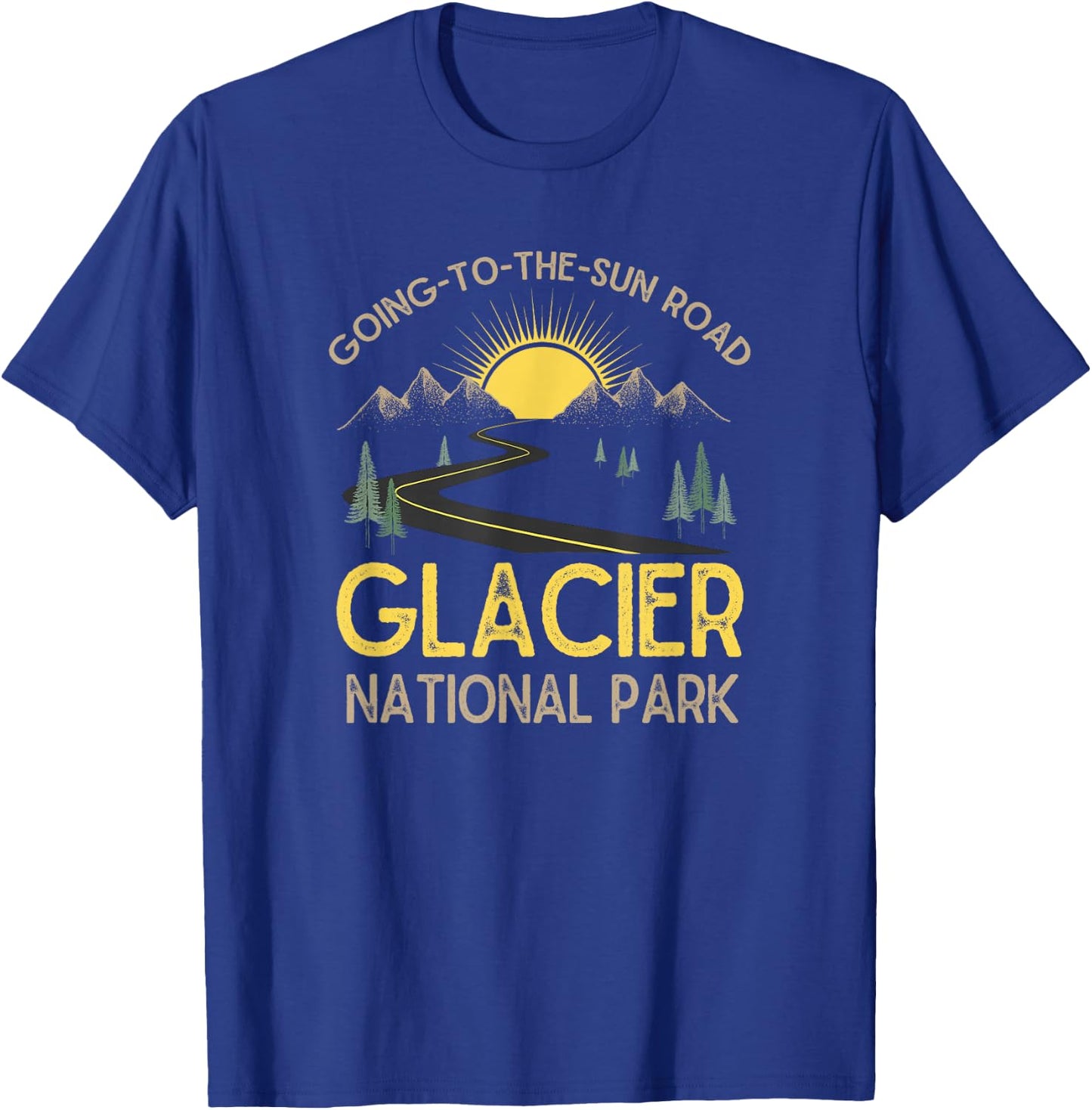 Going-To-The-Sun Road Glacier National Park Retro Montana T-Shirt - T-Shirt | Royal