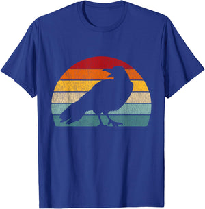 1980s Retro Crow Men Raven Merch Distressed Bird T-Shirt - T-Shirt | Royal