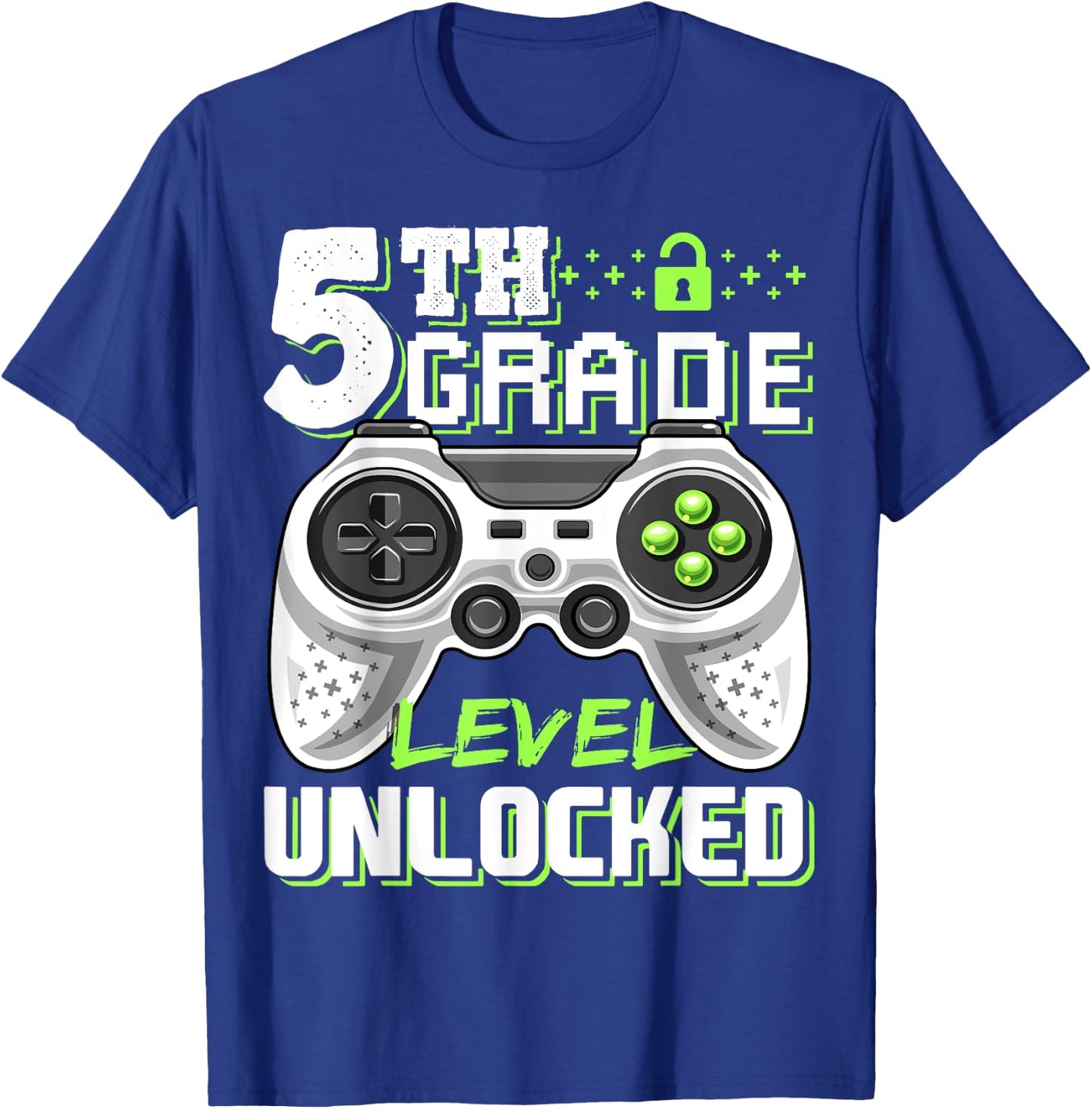 5th Grade Level Unlocked Video Game Back to School Boys T-Shirt - T-Shirt | Royal