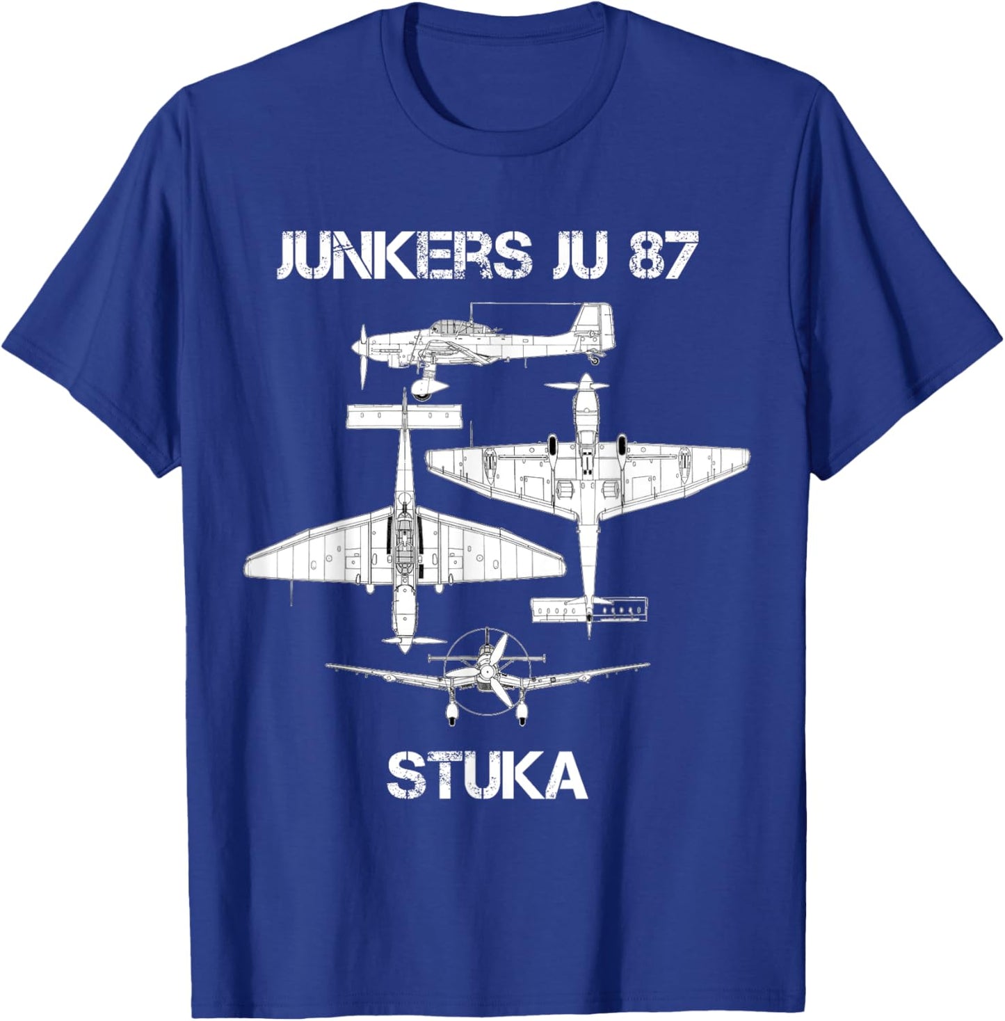 Junkers Ju 87 Stuka German WW2 Bomber Luftwaffe Airplane T-Shirt - T-Shirt | Royal