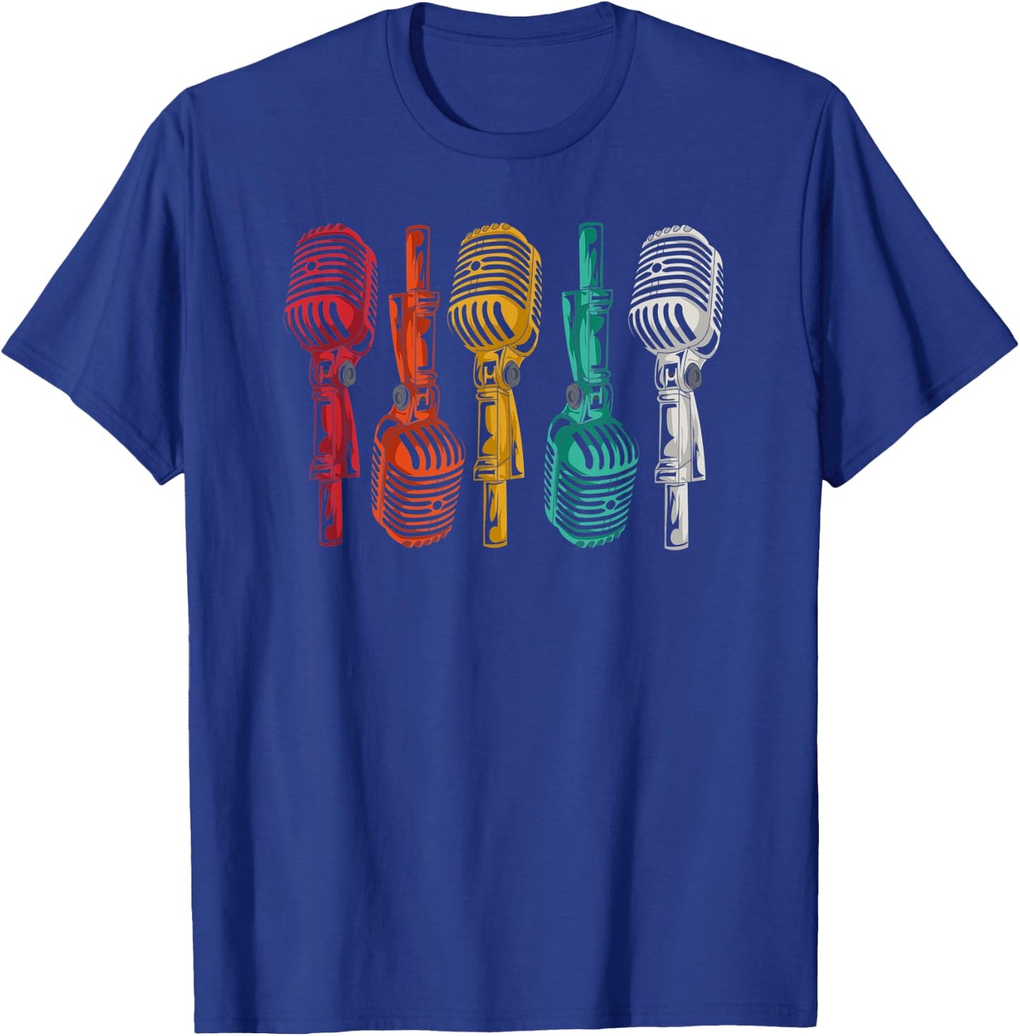 Karaoke Singer Retro Microphone - Funny Vintage Karaoke Gift T-Shirt - T-Shirt | Royal