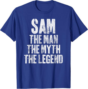 Personalized Shirt Sam The Man The Myth The Legend T-Shirt - T-Shirt | Royal