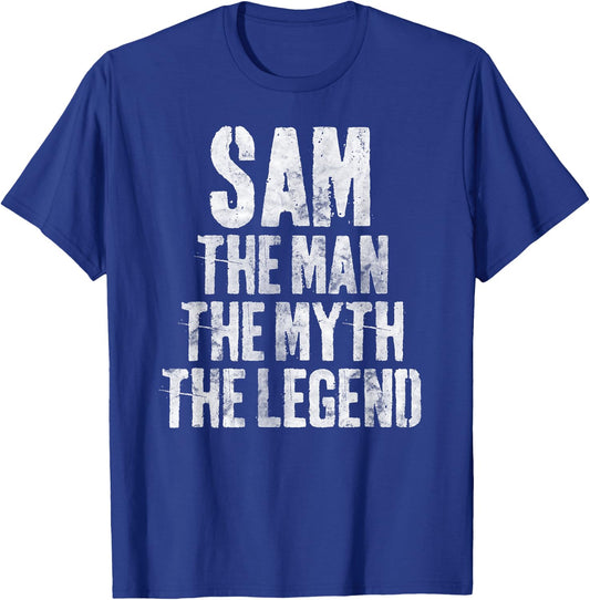 Personalized Shirt Sam The Man The Myth The Legend T-Shirt - T-Shirt | Royal