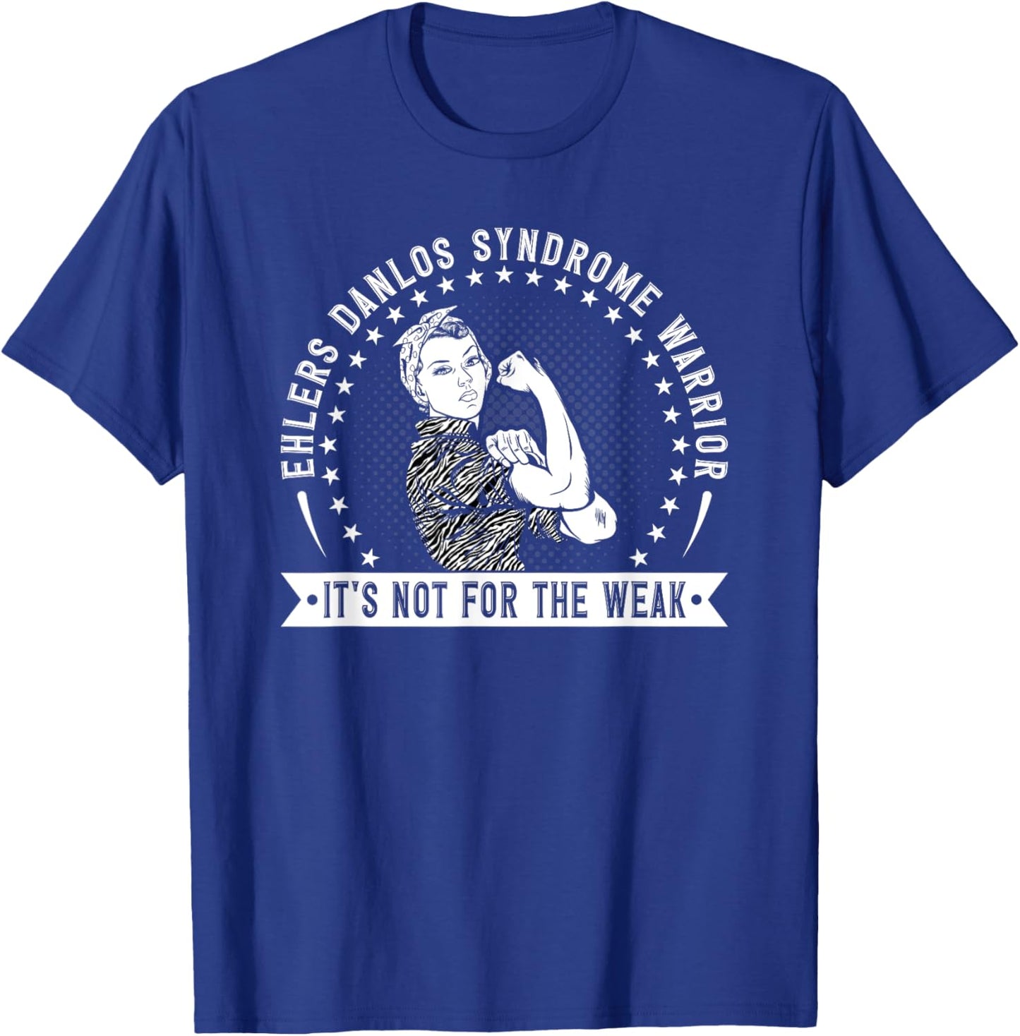 Ehlers Danlos Syndrome Warrior Zebra Stripes EDS T-Shirt - T-Shirt | Royal