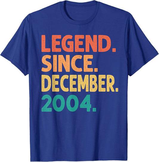 Legend Since December 2004 21st Birthday Retro 21 Years Old T-Shirt - T-Shirt | Royal