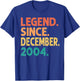 Legend Since December 2004 21st Birthday Retro 21 Years Old T-Shirt - T-Shirt | Royal