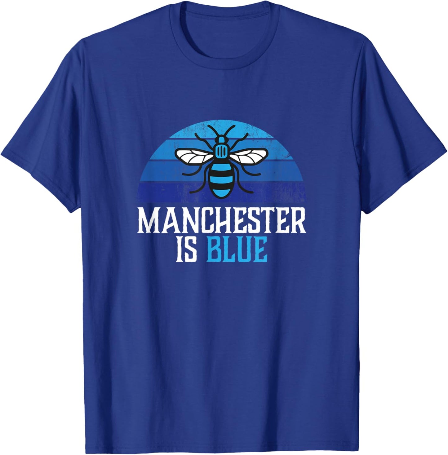 Manchester is Blue with Worker Bee and blue moon T-Shirt - T-Shirt | Royal
