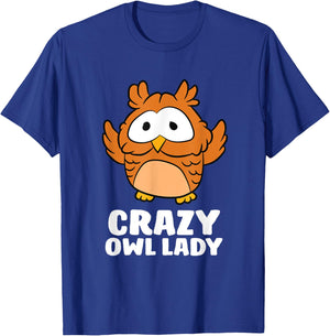 Crazy Owl Lady Funny Women Owls T-Shirt - T-Shirt | Royal