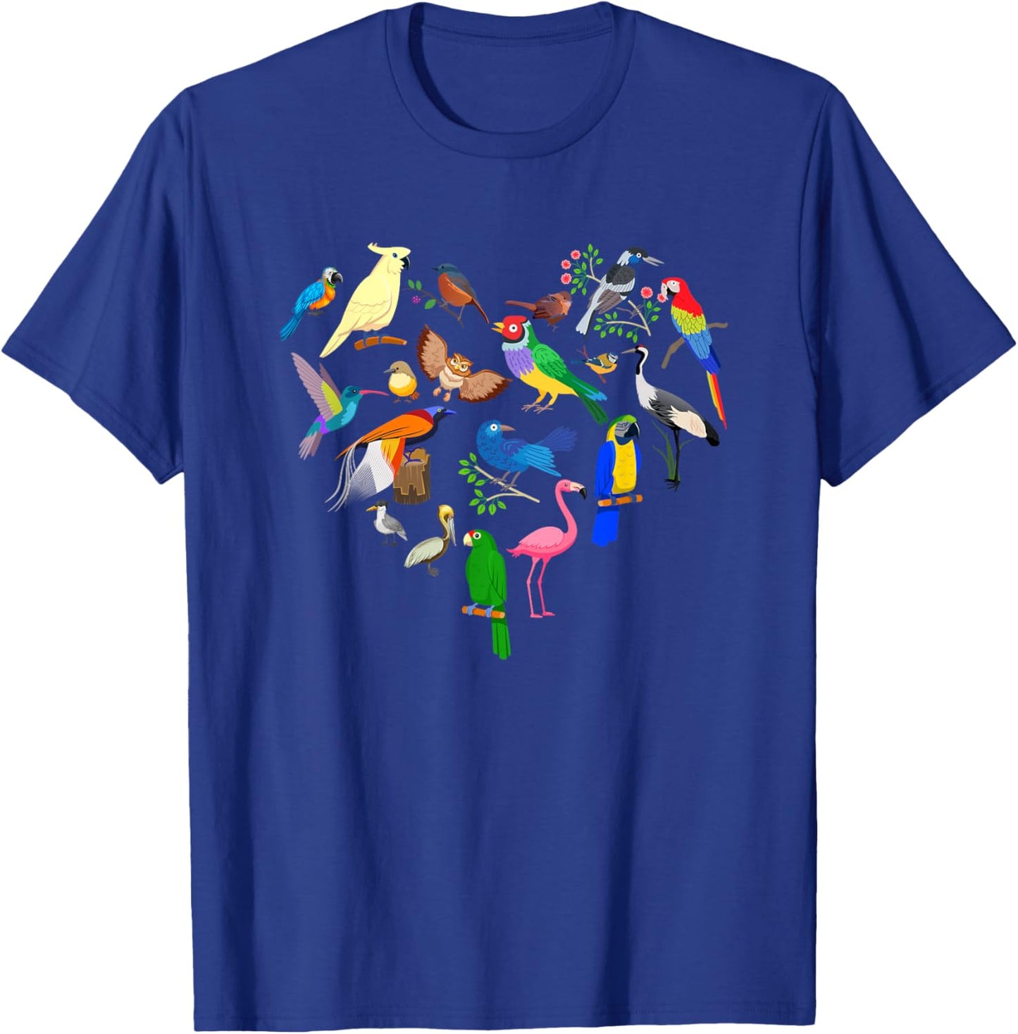 Birds Heart Birding Bird Watching Birder Cute Bird Lover T-Shirt - T-Shirt | Royal