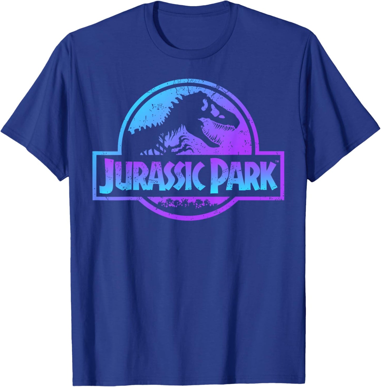 Fossil Logo Jurassic Park Blue Purple Gradient Fossil , Black, S T-Shirt - T-Shirt | Royal
