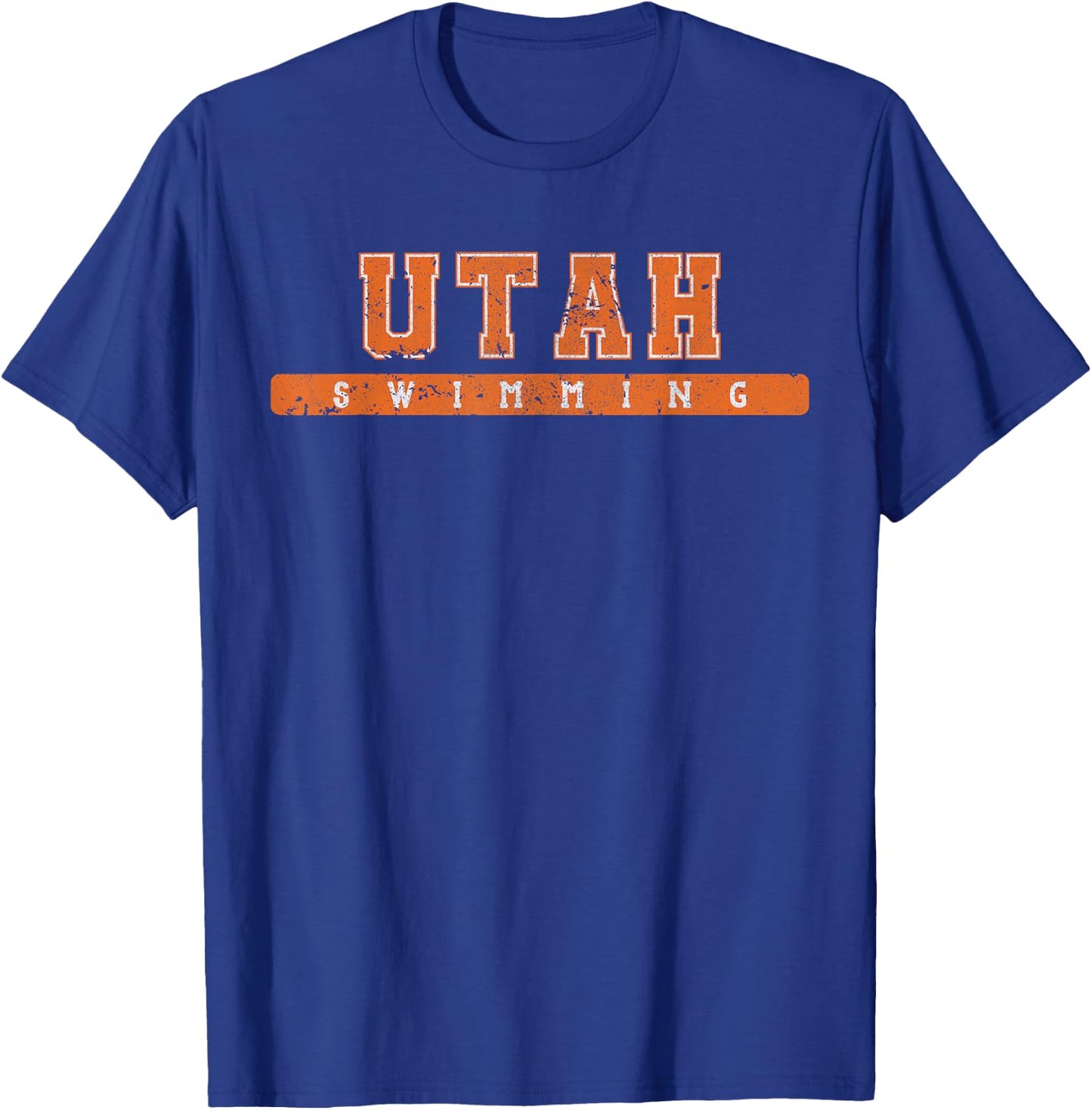 Utah Swimming Orange Vintage Text T-Shirt - T-Shirt | Royal