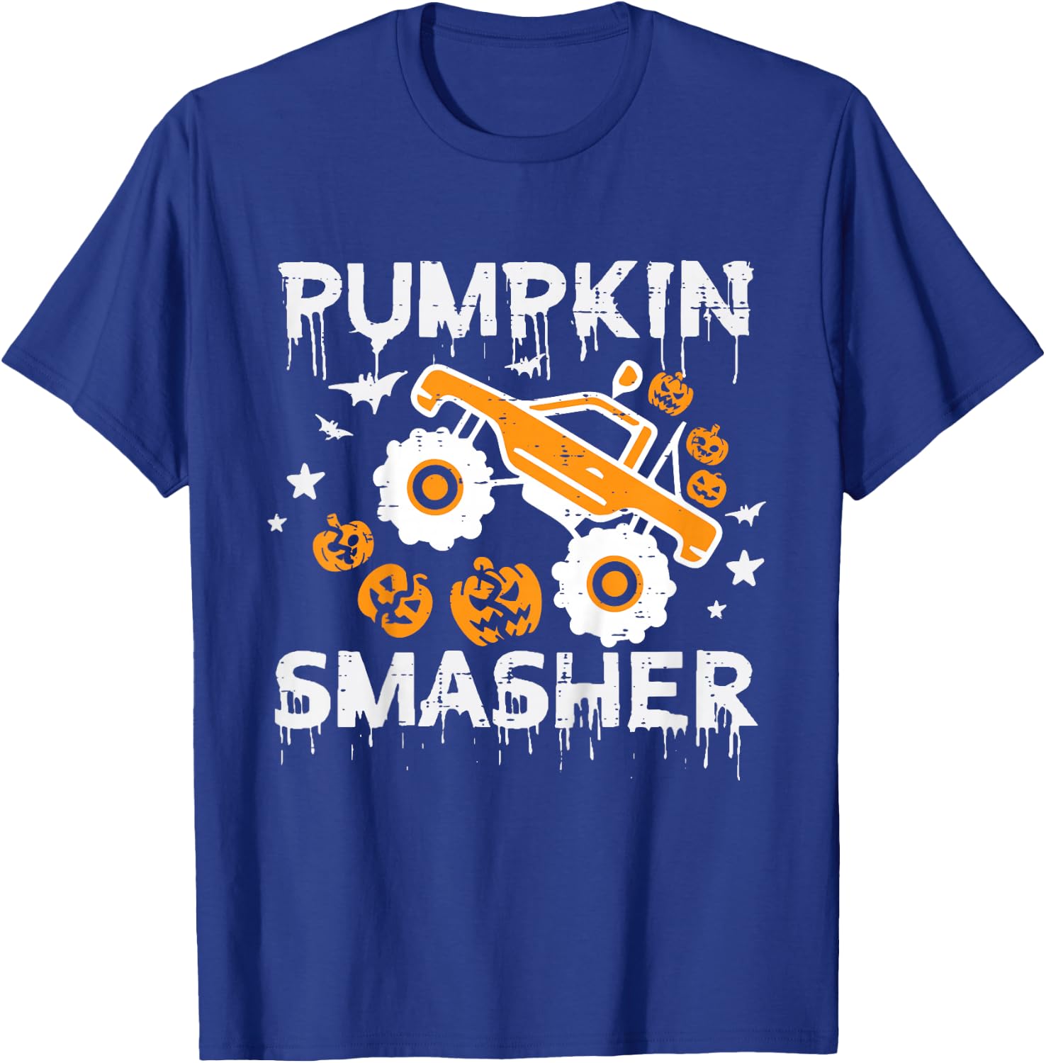 Kids Pumpkin Smasher Monster Truck Toddler Boys Halloween Kids T-Shirt - T-Shirt | Royal