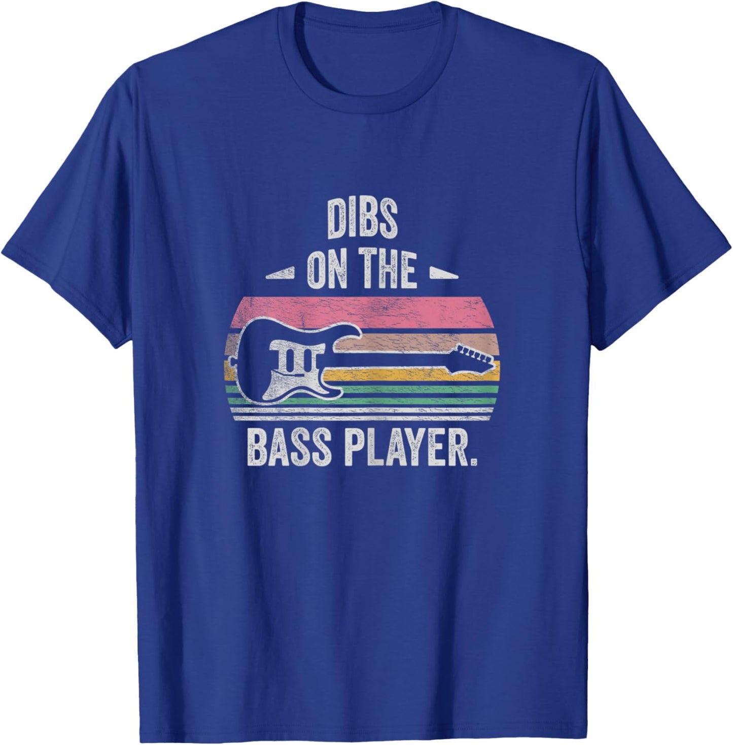 NICE 'N COOL Retro Vintage Dibs On The Bass Player Bassist , Female X-Small, Black T-Shirt - T-Shirt | Royal
