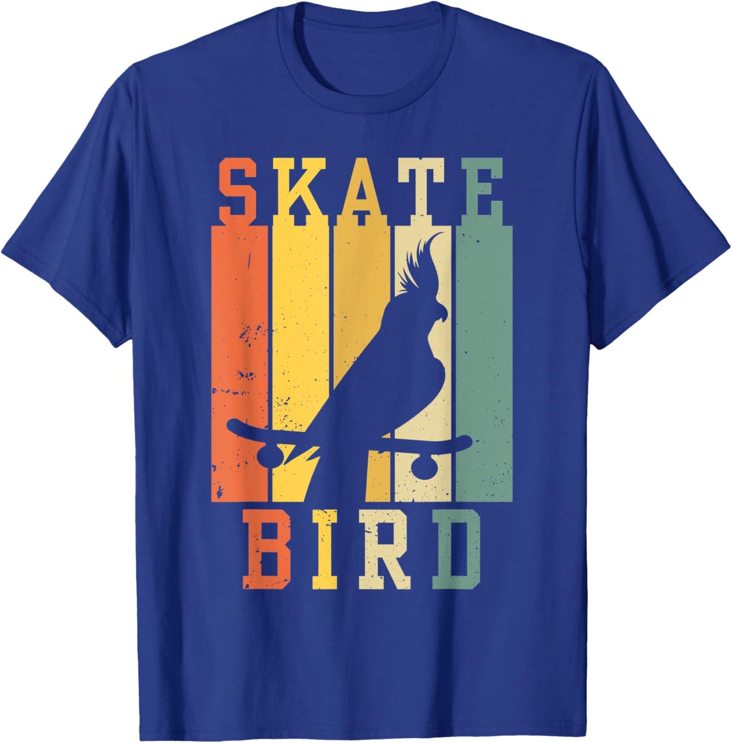 Skatebird Funny Parrot Skating T-Shirt - T-Shirt | Royal