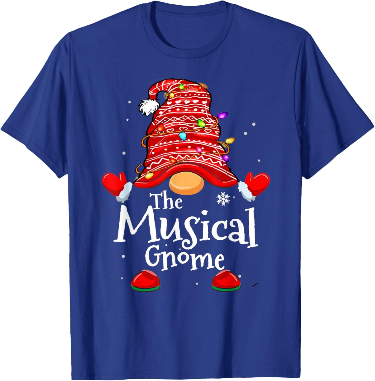 Musical Gnome - Xmas Family Matching Funny Christmas Gnomes T-Shirt - T-Shirt | Royal