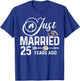 Just Married 25 Years Ago Wedding Anniversary Rings Pair T-Shirt - T-Shirt | Royal