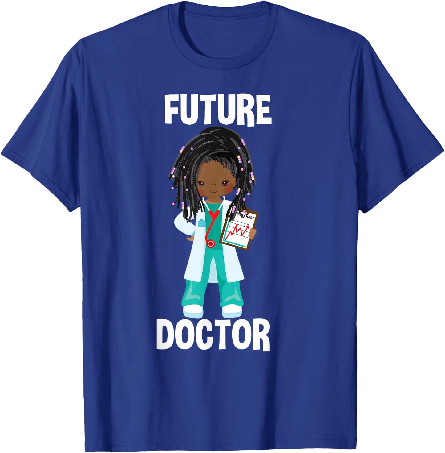 Future Doctor Costume Pretend Play African American Girls T-Shirt - T-Shirt | Royal