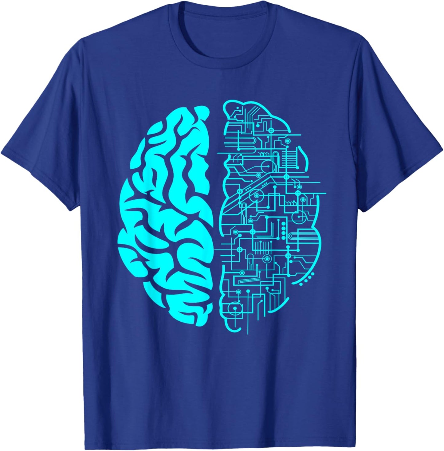 Computer Circuit Digital Brain Gifts For Science Nerds T-Shirt - T-Shirt | Royal