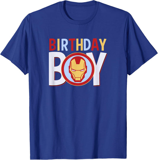 Marvel Avengers Classic Iron Man Birthday Boy T-Shirt - T-Shirt | Royal