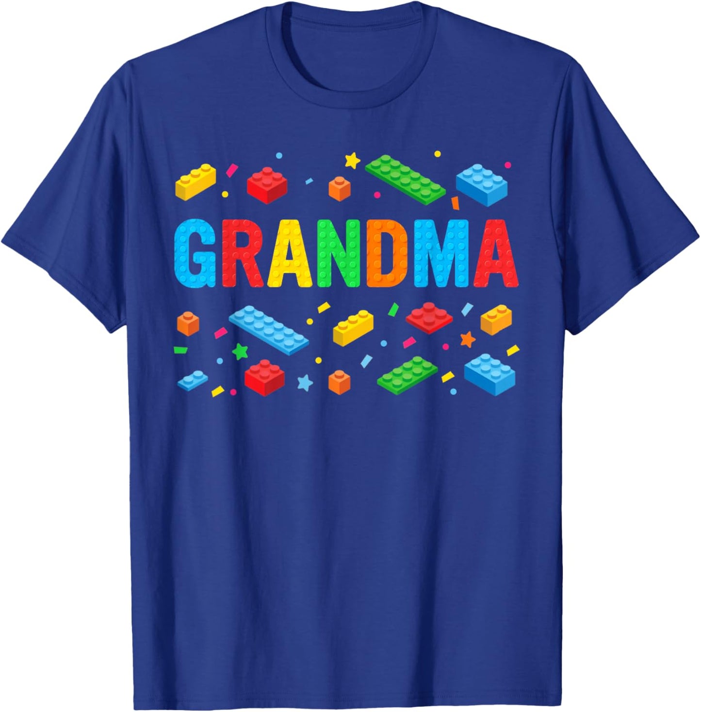 Grandma Master Builder Building Bricks Blocks Family Funny T-Shirt - T-Shirt | Royal