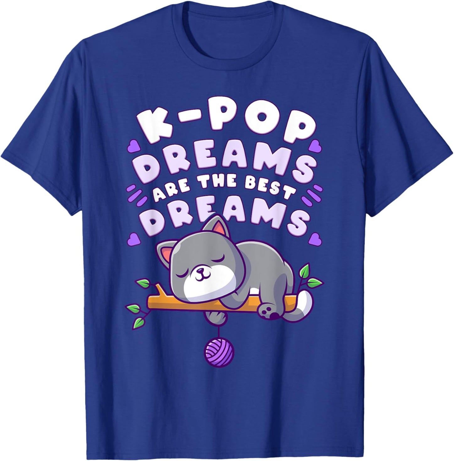 K-Pop Dreams, Cute sleeping Cat, Funny Sleep T-Shirt - T-Shirt | Royal