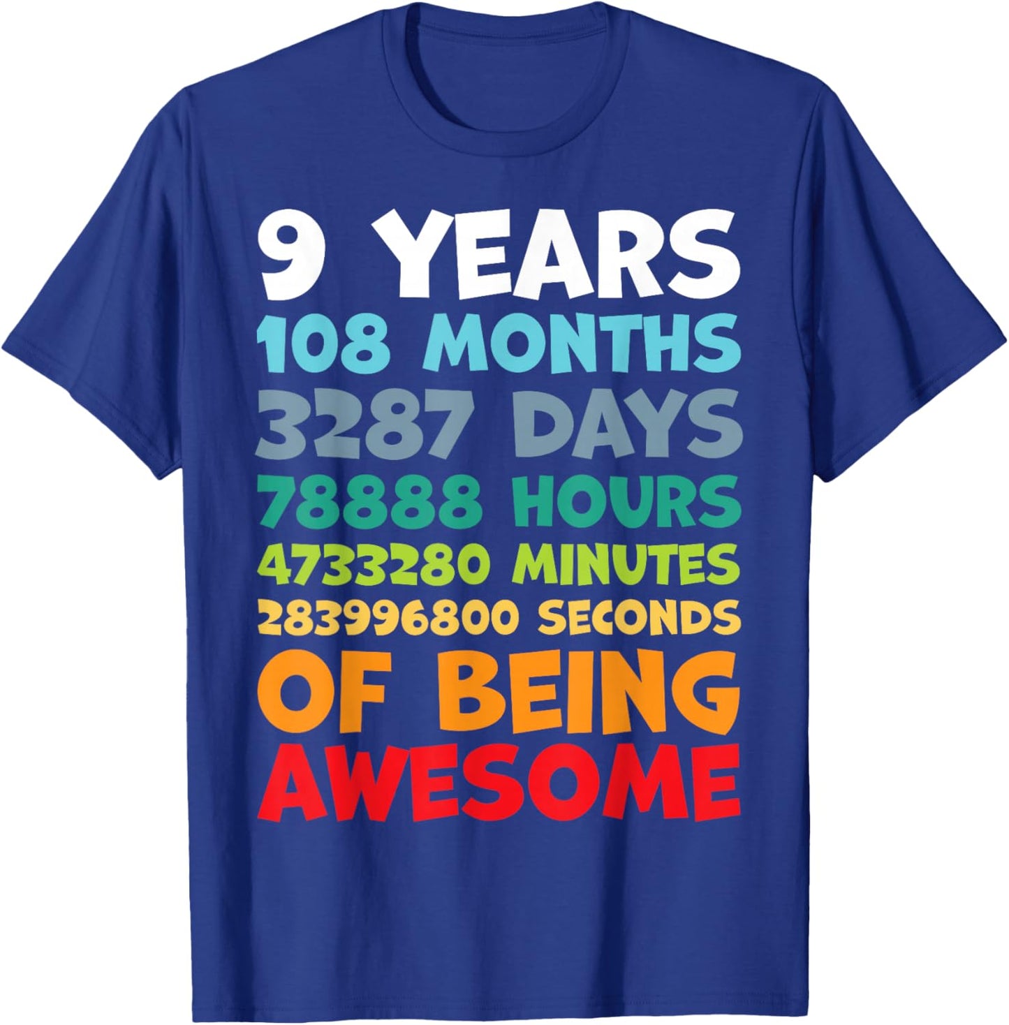 9 Year Old Bday Decorations Son Boy 9yr 9th Birthday T-Shirt - T-Shirt | Royal