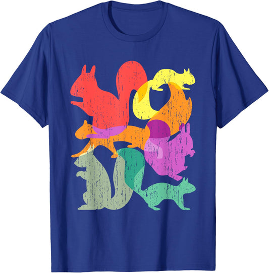 Vintage Squirrels Funny Forest Animal Rodent Lovers Outfit T-Shirt - T-Shirt | Royal