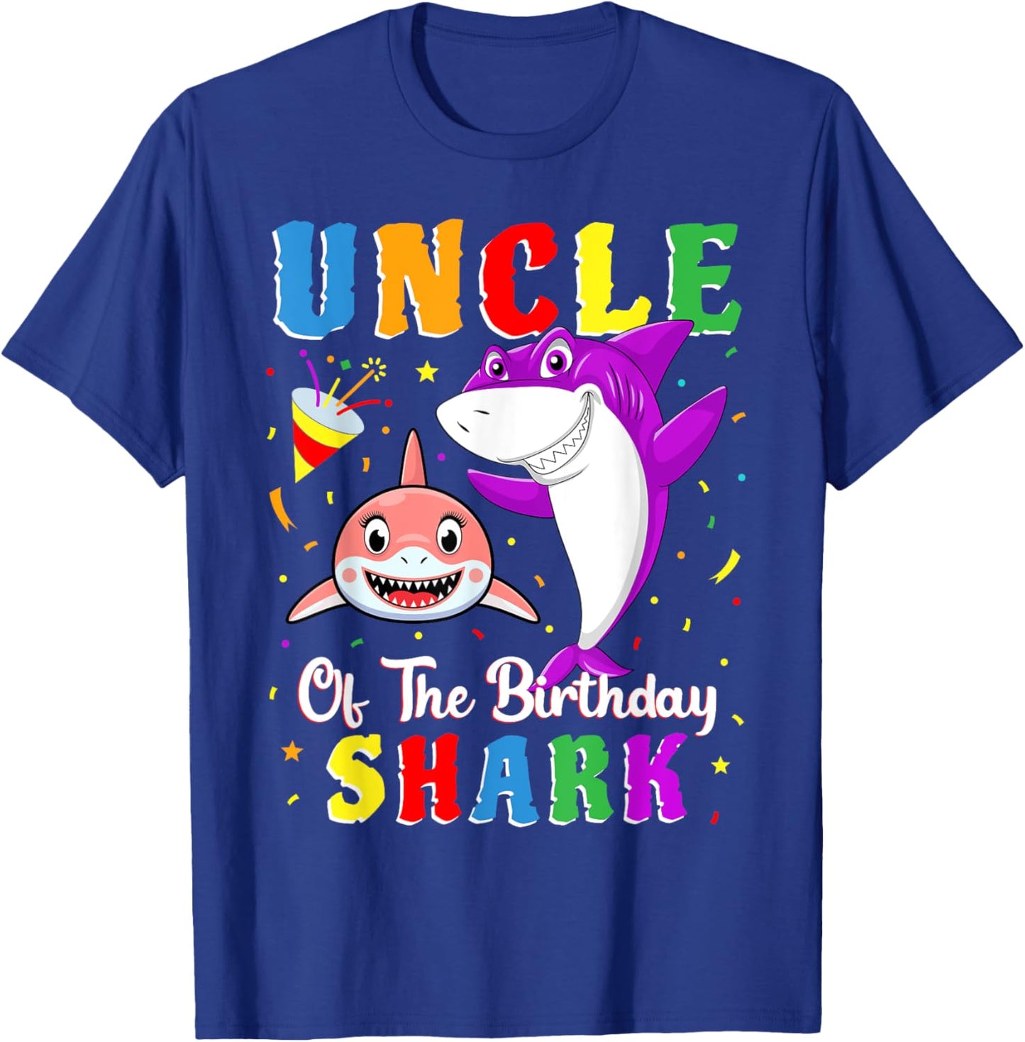 Uncle Of The Shark Birthday Family Matching Birthday Niece T-Shirt - T-Shirt | Royal