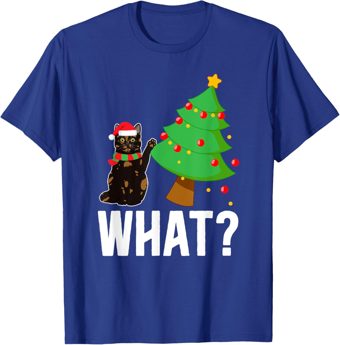 Xmas Tortie Cat Christmas Funny -Kids Tortoiseshell Cat Xmas Party T-Shirt - T-Shirt | Royal