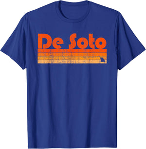 De Soto, Missouri Retro 80s Style T-Shirt - T-Shirt | Royal
