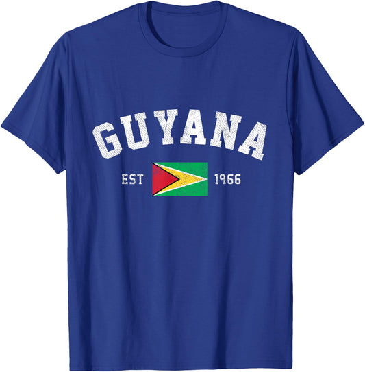 Guyana Est. 1966 Guyanese Flag Independence Day T-Shirt - T-Shirt | Royal