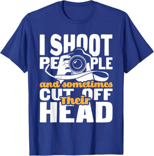 I Shoot People - Funny Photographer Camera Photography Pun T-Shirt - T-Shirt | Royal