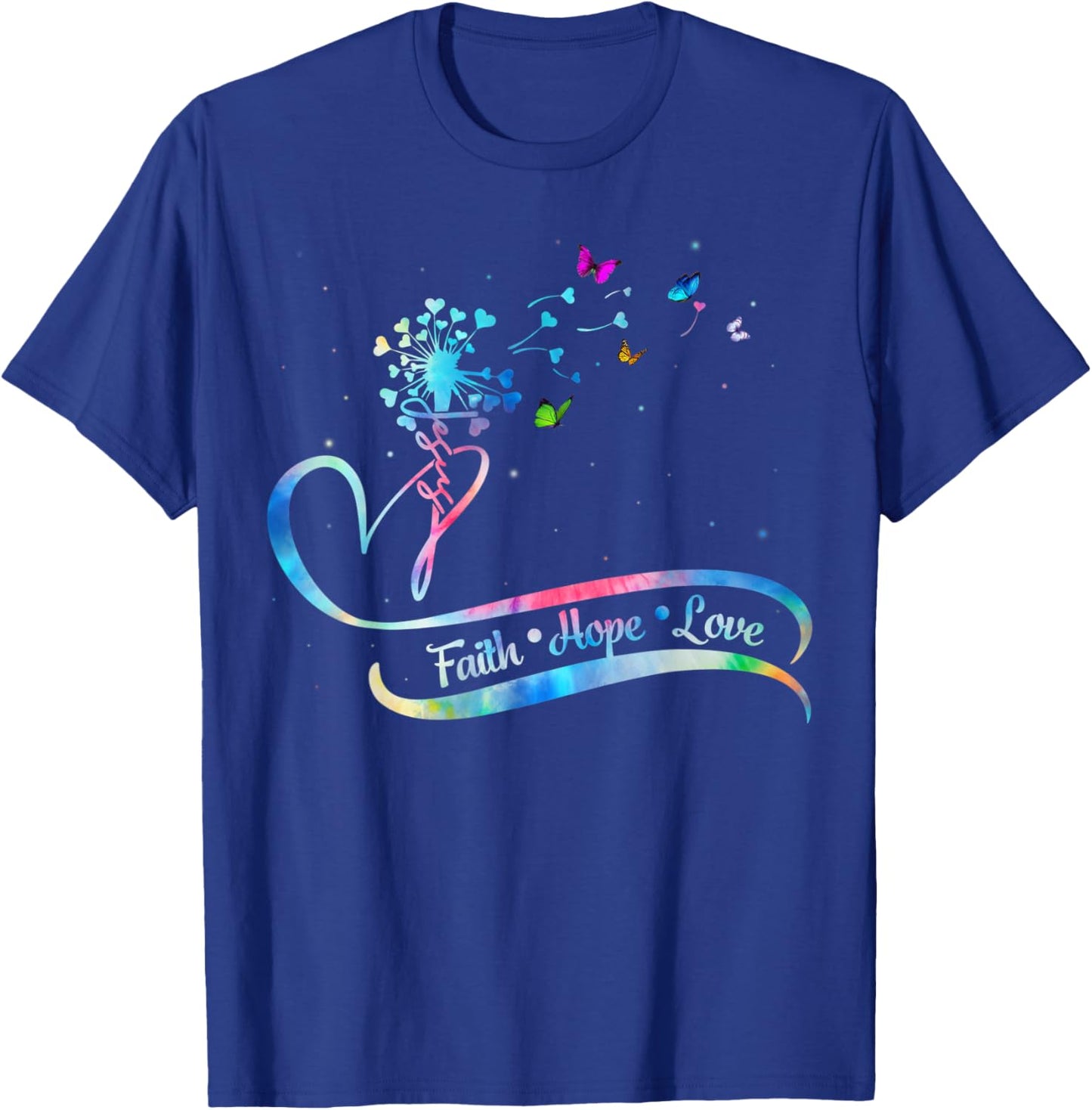 Women Trendy Religious Faith Hope Love Christian Jesus Gifts T-Shirt - T-Shirt | Royal