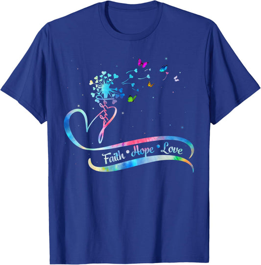 Women Trendy Religious Faith Hope Love Christian Jesus Gifts T-Shirt - T-Shirt | Royal