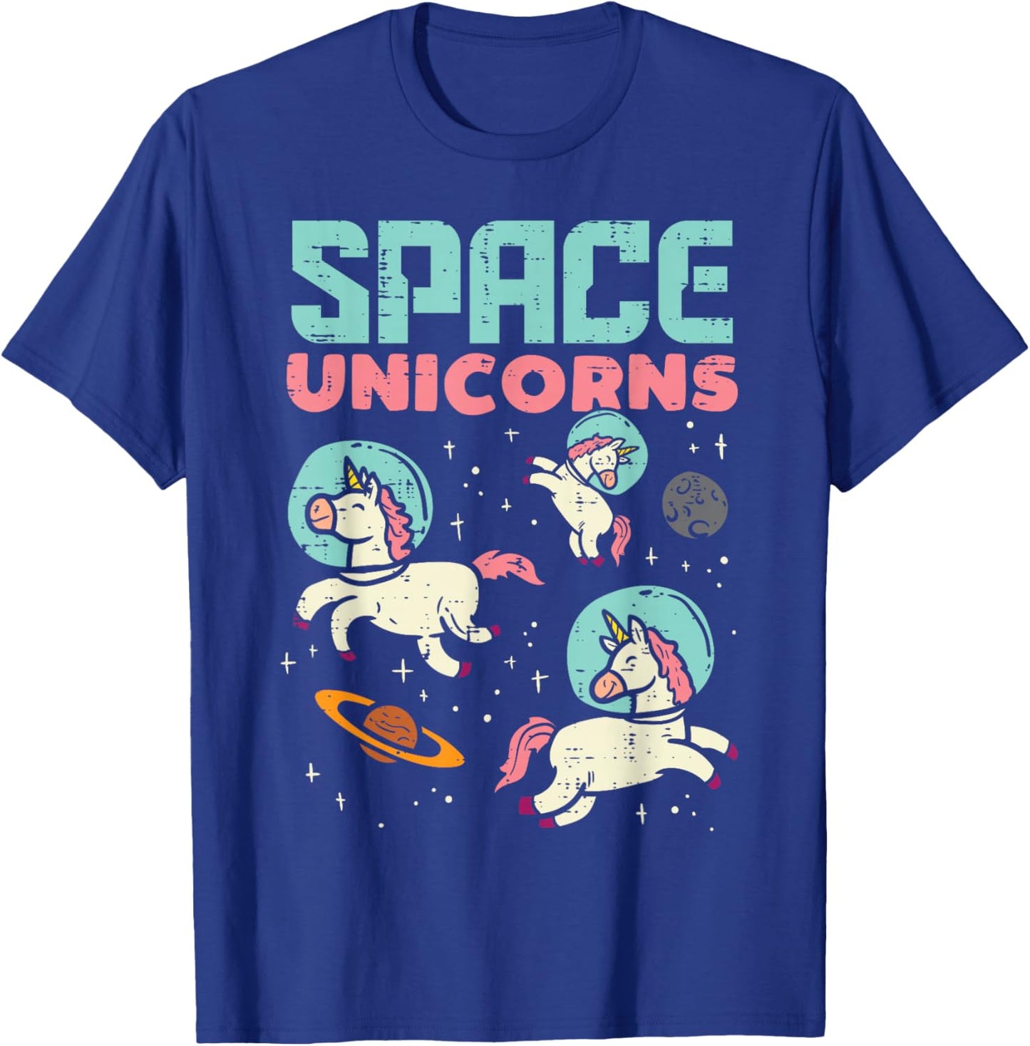 Space Unicorn Astronaut Cute Galaxy Animal Women Girls Kids T-Shirt - T-Shirt | Royal