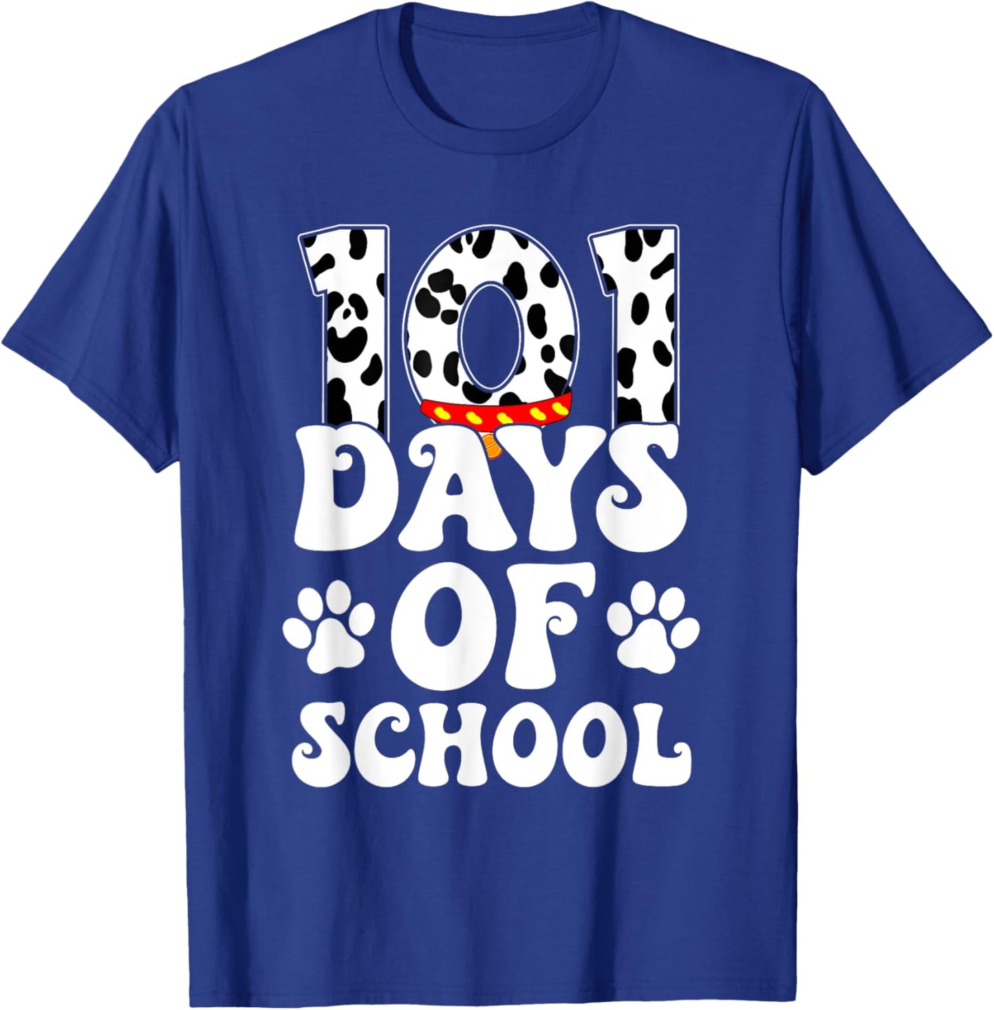 Happy 101 Days School Cute Dog Lover 100 Days Student Kids T-Shirt - T-Shirt | Royal