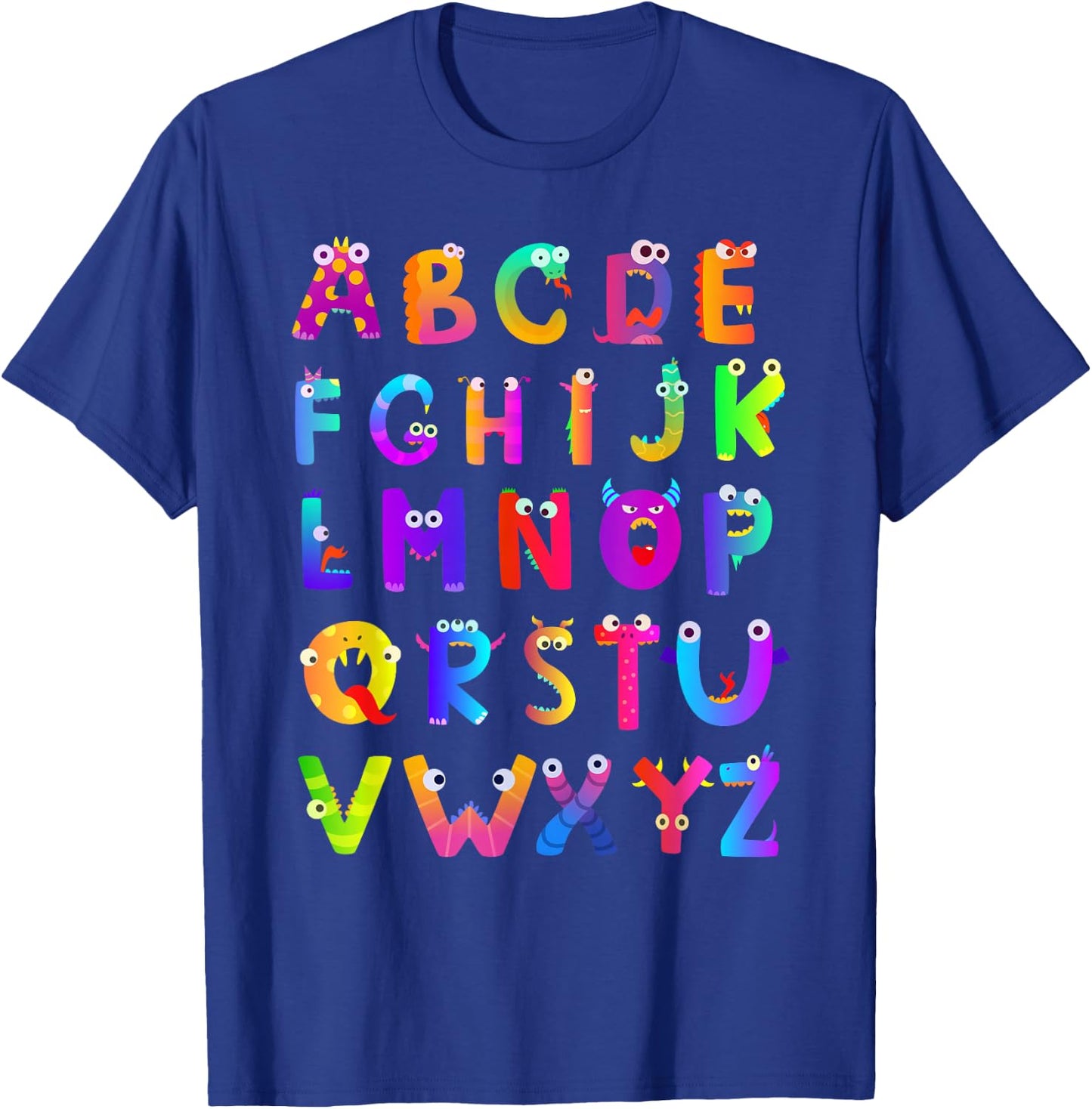 Monster ABC Cute Alphabet Halloween Teacher Costume Kids T-Shirt - T-Shirt | Royal
