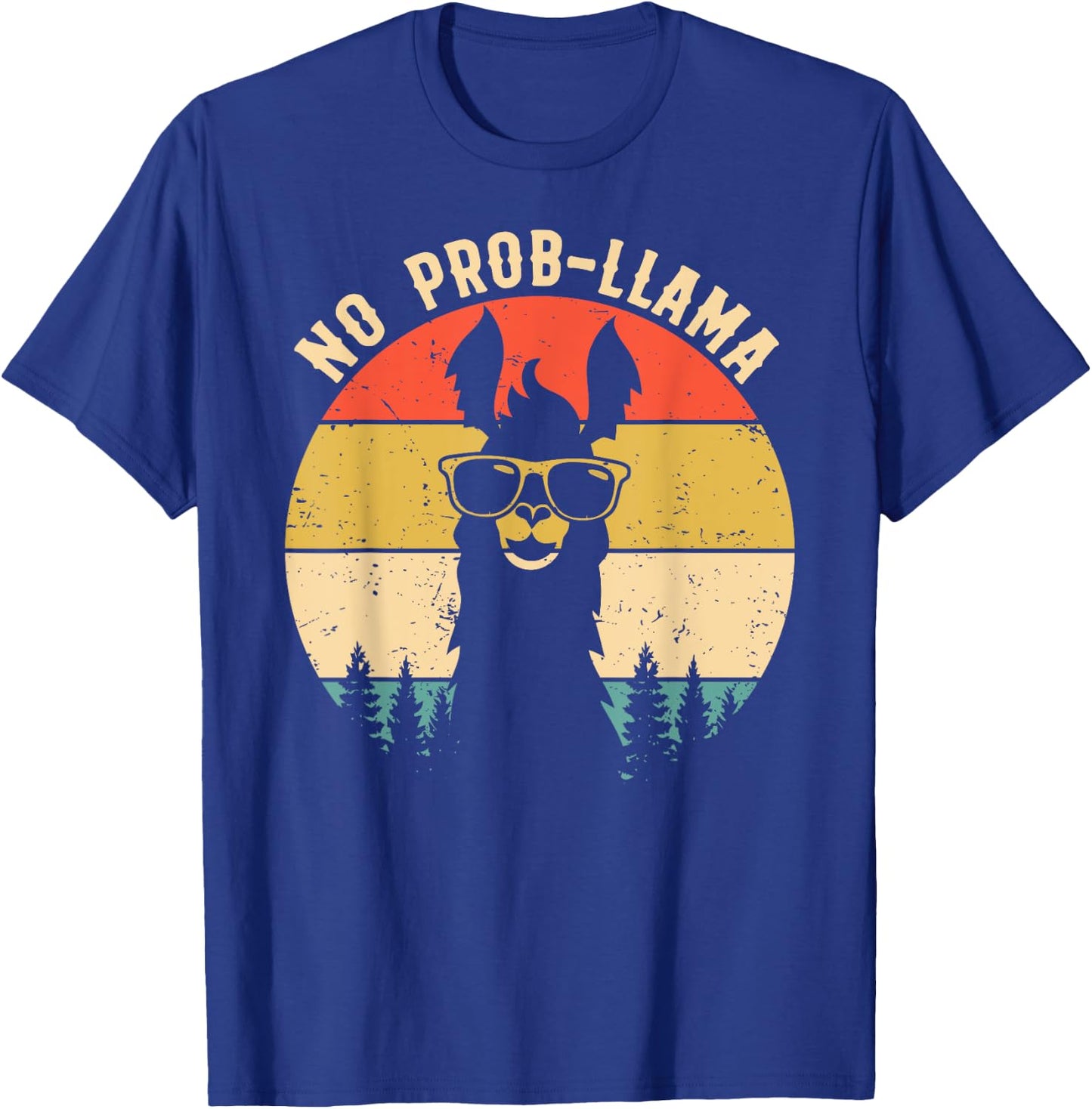 NO PROB-LLAMA - Vintage Llama Alpaca T-Shirt - T-Shirt | Royal