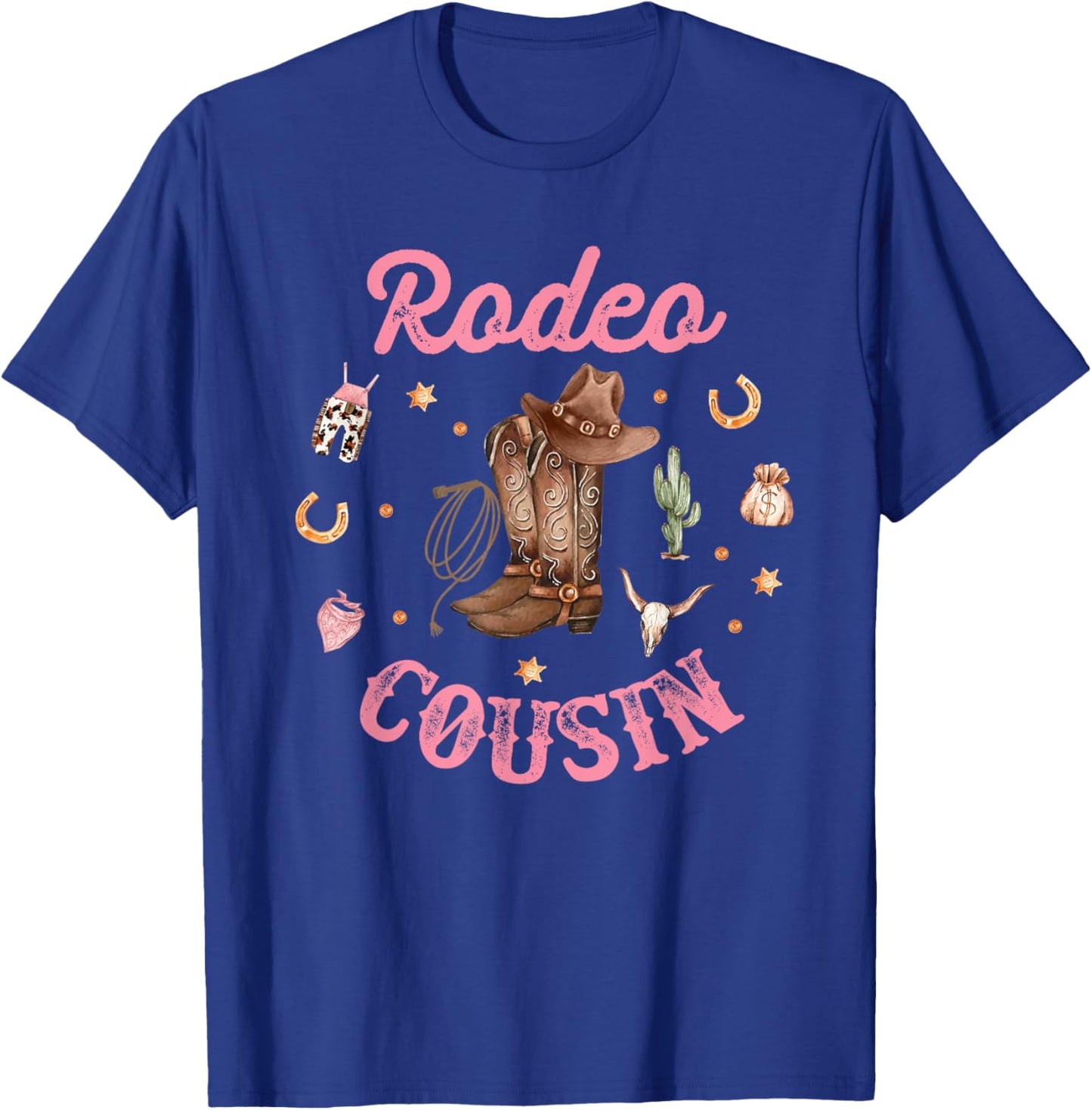 Rodeo Cousin - Cousin Western Cowboy Cowgirl Birthday Family T-Shirt - T-Shirt | Royal